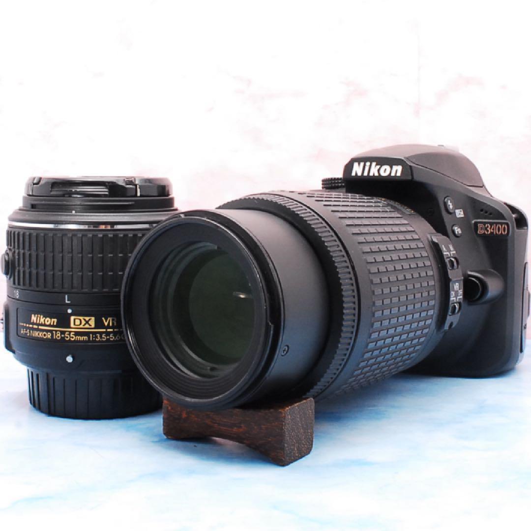 ニコン D3400★Wレンズ★一眼レフカメラ★Bluetooth搭載