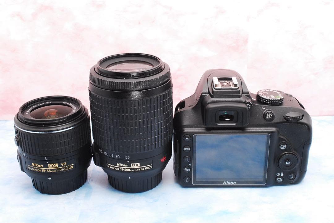 ニコン D3400★Wレンズ★一眼レフカメラ★Bluetooth搭載