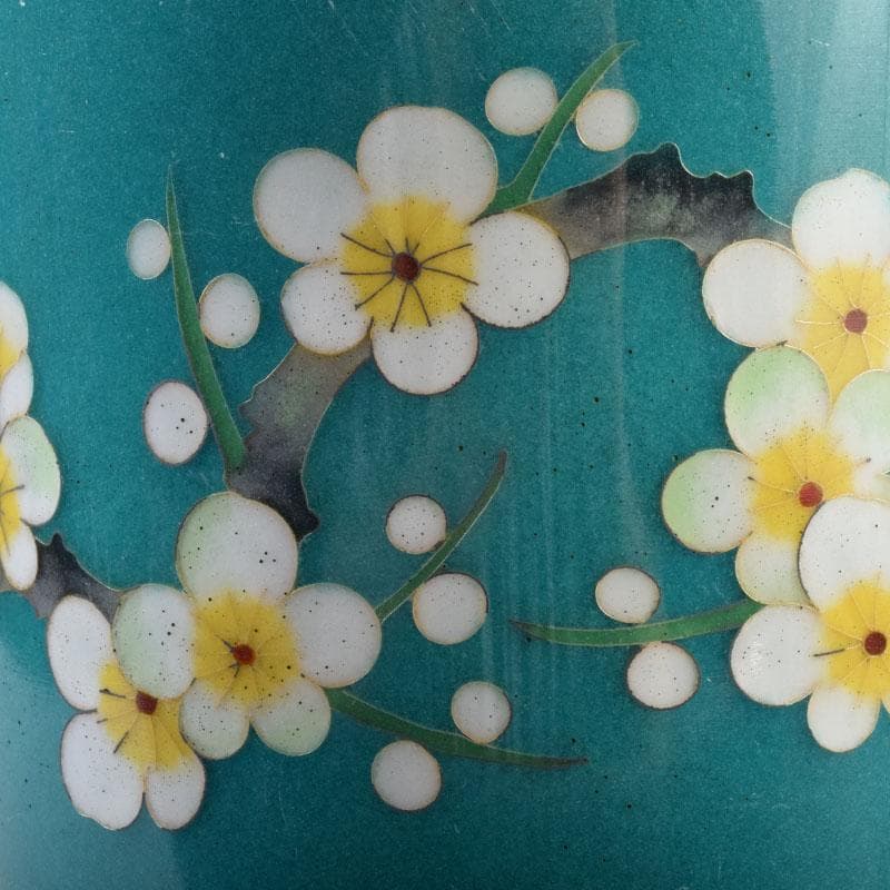 七宝焼　花文　花瓶　V　9050