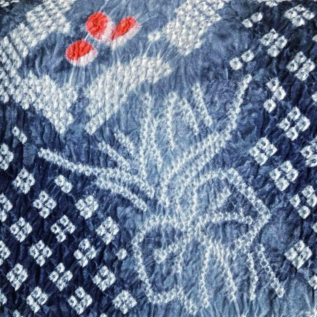 有松鳴海絞り　絞り浴衣　グレー　暈し　手縫い身丈162cm No.1-100