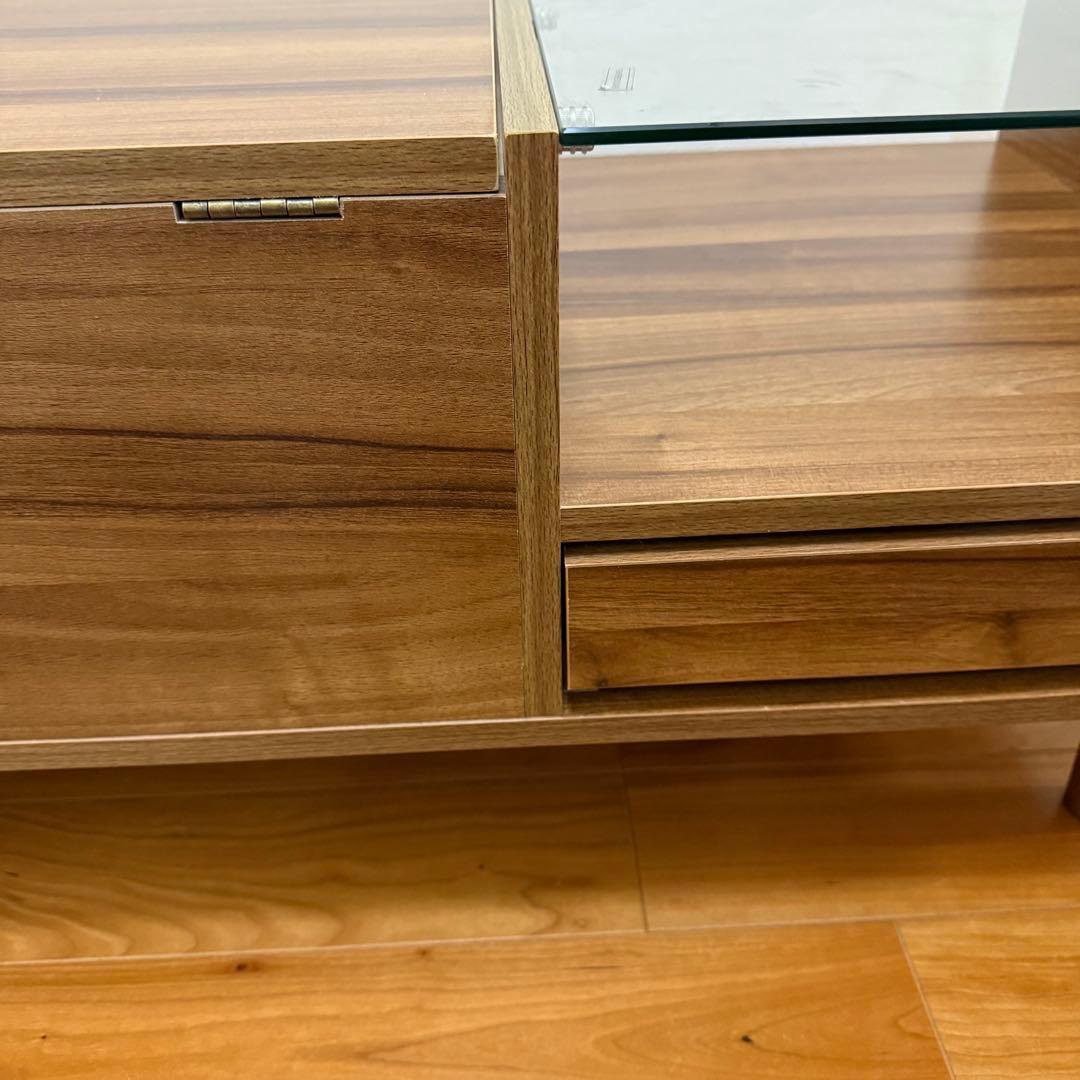 LOWYA 鏡台 ウッド調 ローテーブル ドレッサー 送料無料