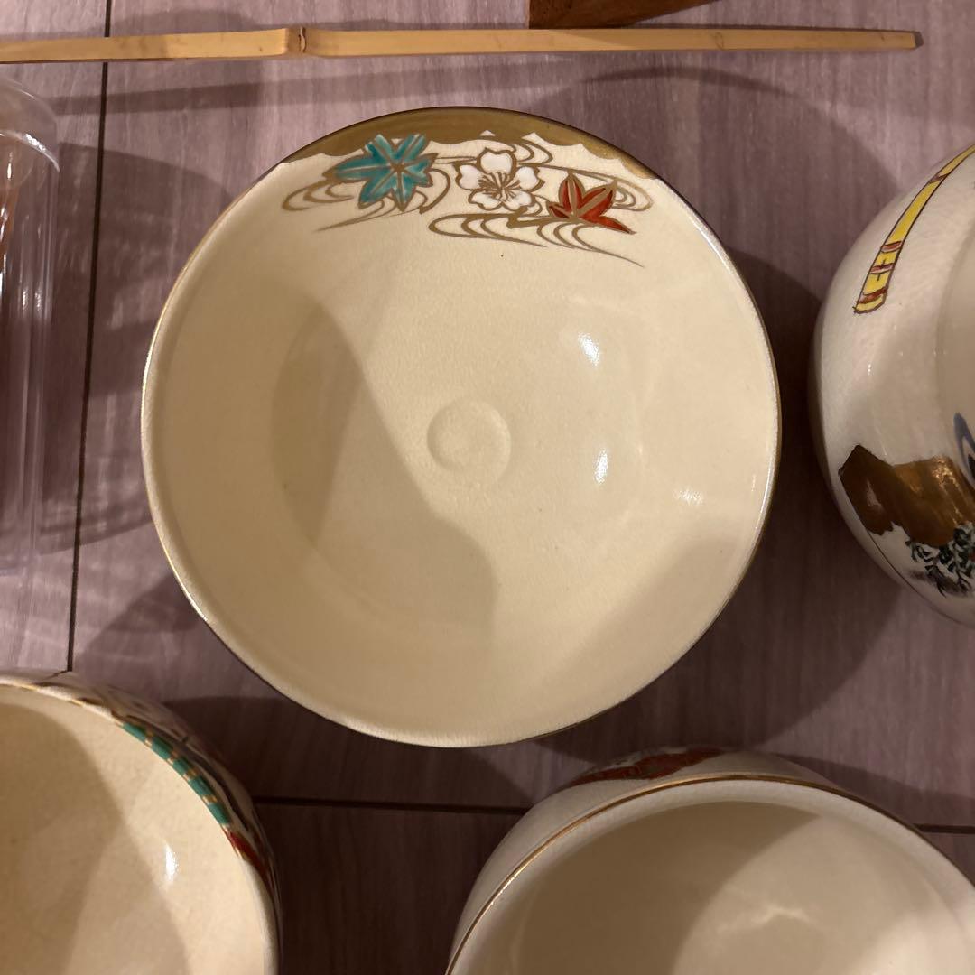 茶道具 茶碗　短柵箱　一式 京焼　平安　仁清　昌山作等