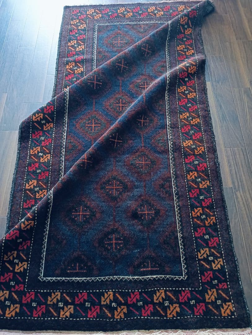 専用です。美品♪　漆黒のバルーチラグ　アフガニスタン　ビンテージ