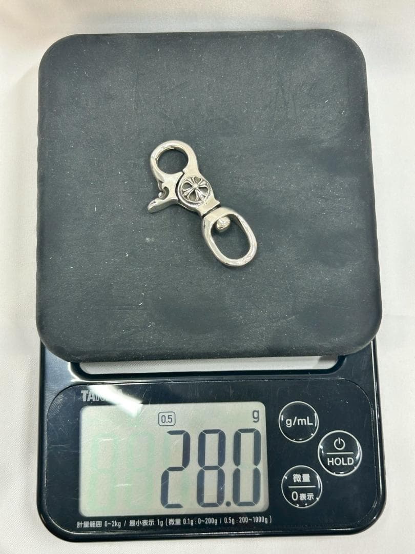 シルバー925刻印キーチェーン キーリングカラビナ【匿名配送】ポーチクロス付