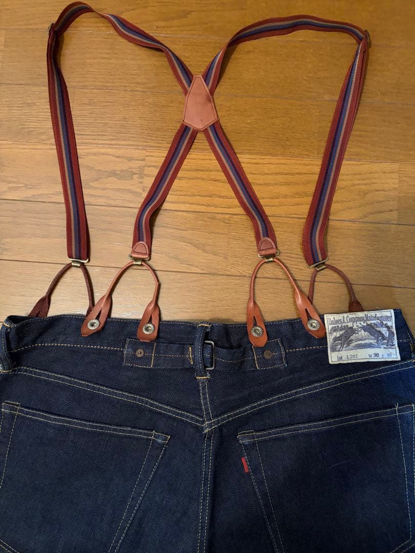 と*も様 ダリーズ &コーL201 デニム日本製復刻 シンチバック サスペンダー