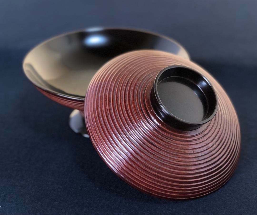 《R》轆轤目煮物椀10客揃 塗師 遠坂彦兵衛 象彦 共箱 260203く4