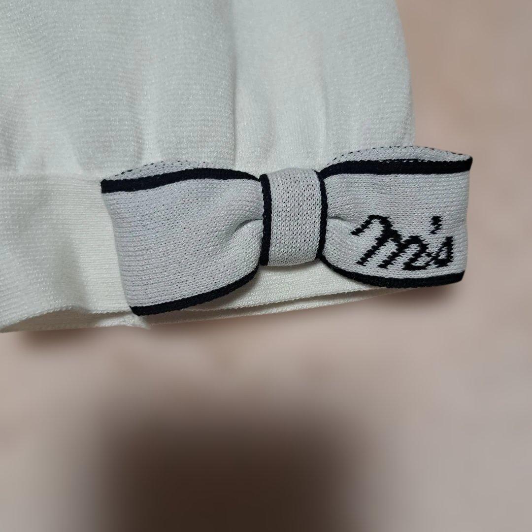 エムズグレイシー　2025 夏　袖リボンジップアップニット