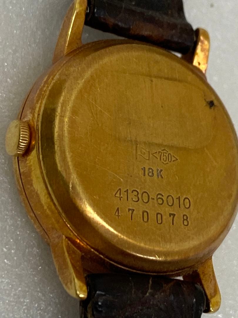 3-2253 SEIKO クォーツ18K 4130-6010レディース腕時計