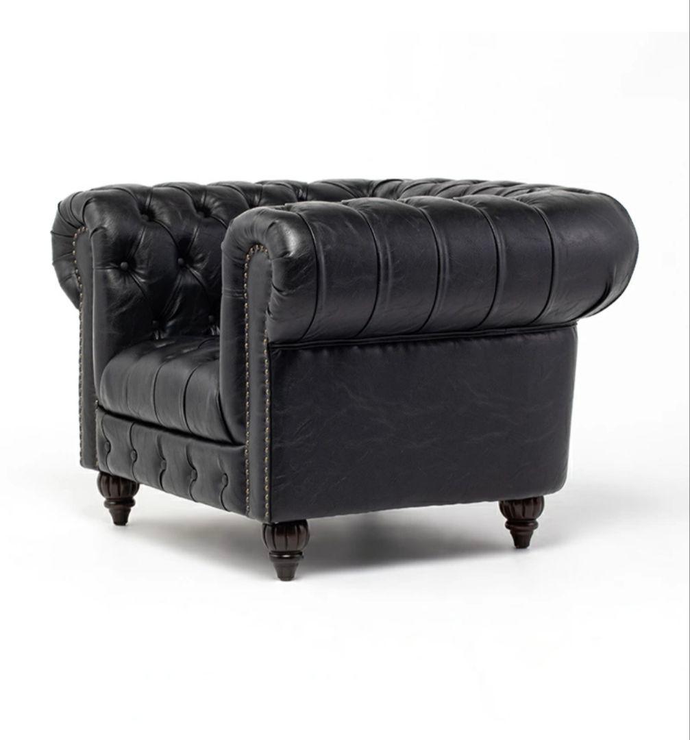 Clubman クラブマン 1人掛け ソファ 1P ブラック アンティーク調