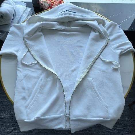 クロムハーツ×ローリングストーンズ ジップパーカー 白×青