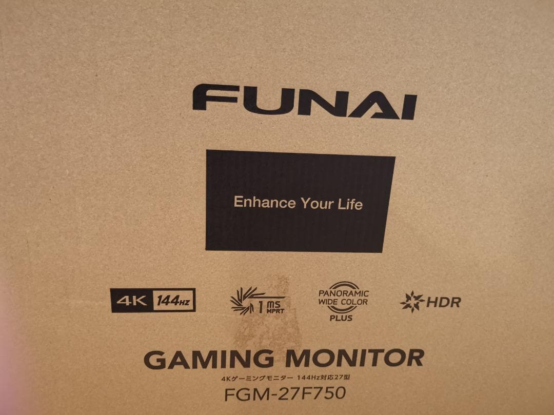 【4K 144MHz】FUNAI ゲーミングモニター FGM-27F750