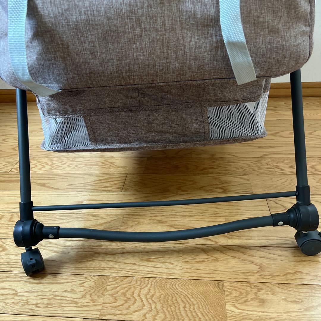 美品✨ベビーベッド 折りたたみ式 コンパクト グレー　ゆりかご