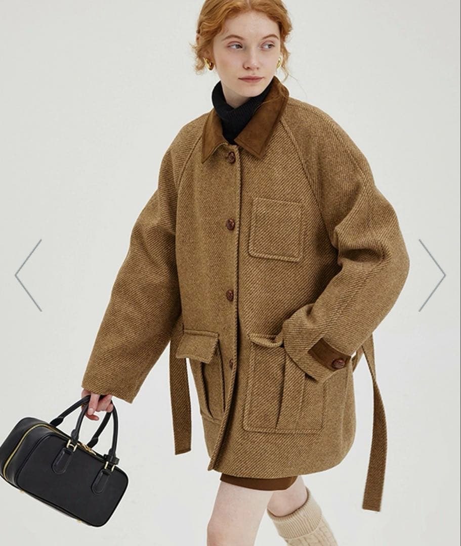 【希少レア】ꕥ新品ꕥラグランウールツイードジャケットFanoStudios XS