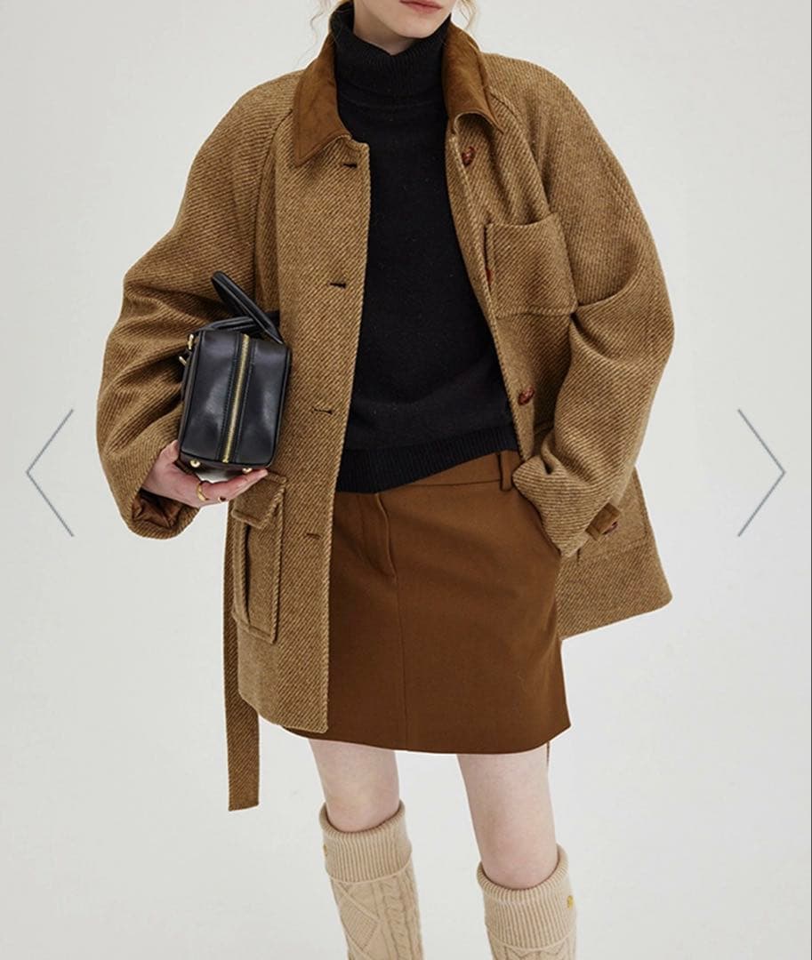 【希少レア】ꕥ新品ꕥラグランウールツイードジャケットFanoStudios XS