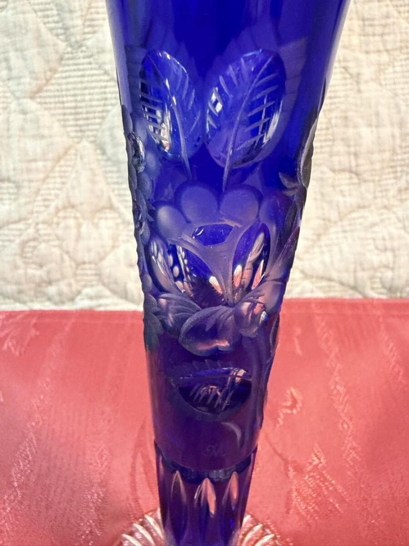 マイセンクリスタル　フラワー　一輪挿し　ブルーブーケ　フラワーベース　花瓶