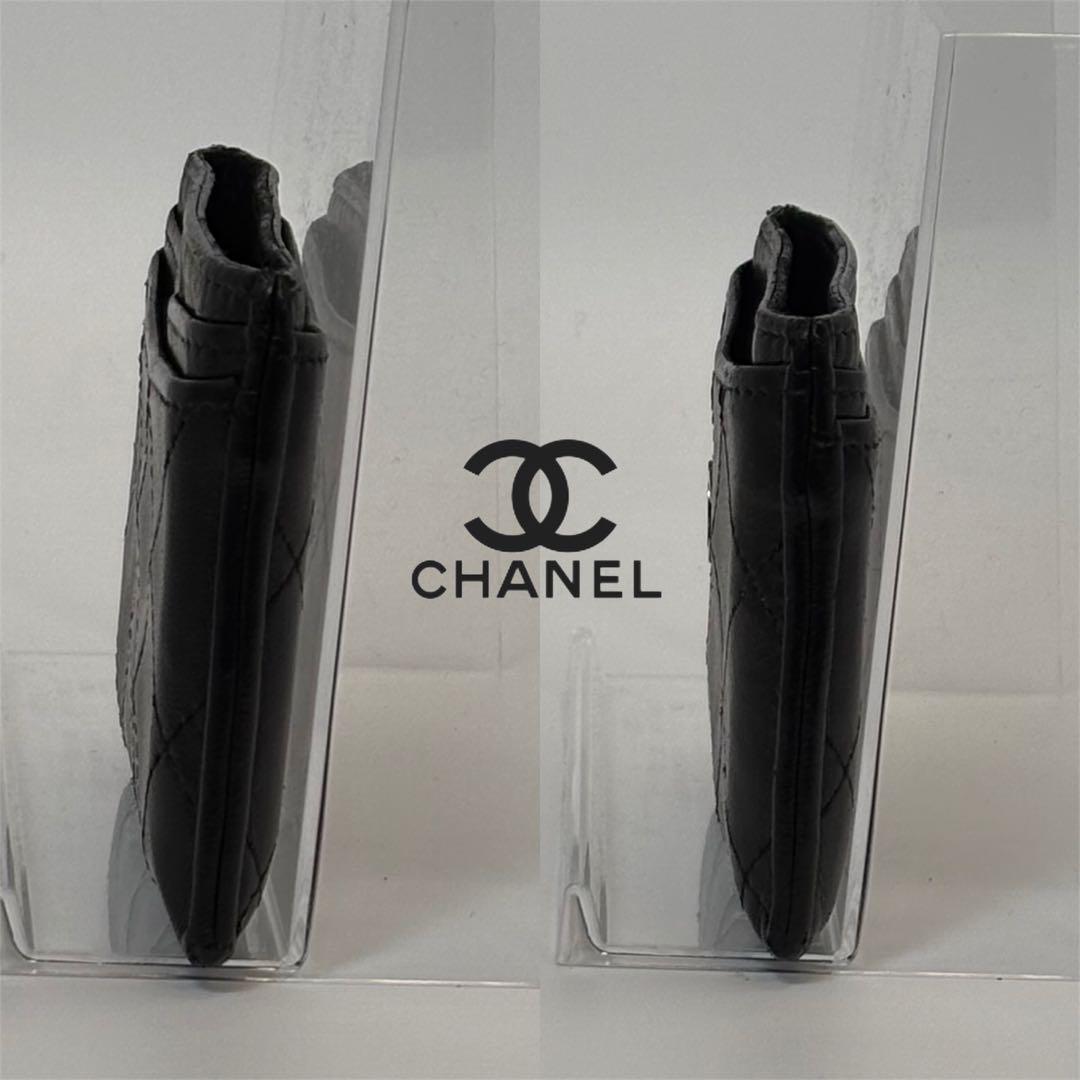 A118 CHANEL 【美品】マトラッセ ラムスキン カードケース 名刺入れ