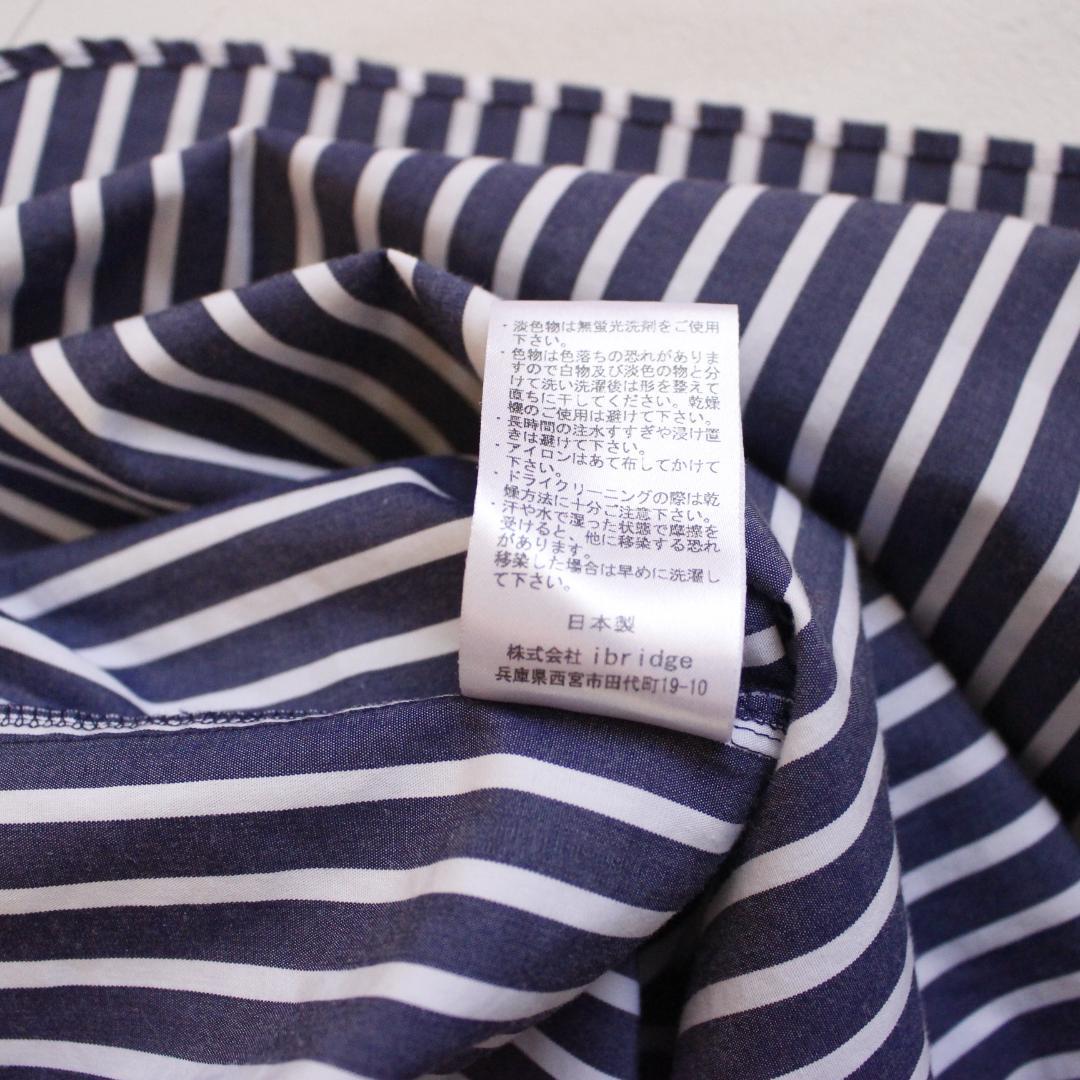 OUR 播州織のベーシックシャツ Fサイズ ネイビー コットン