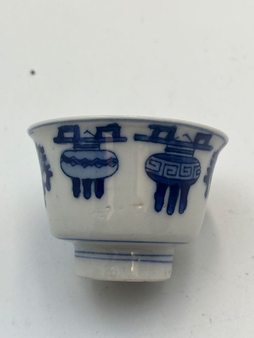 中国清時代徳利 花瓶 色絵 煎　茶碗染付唐物 時代物