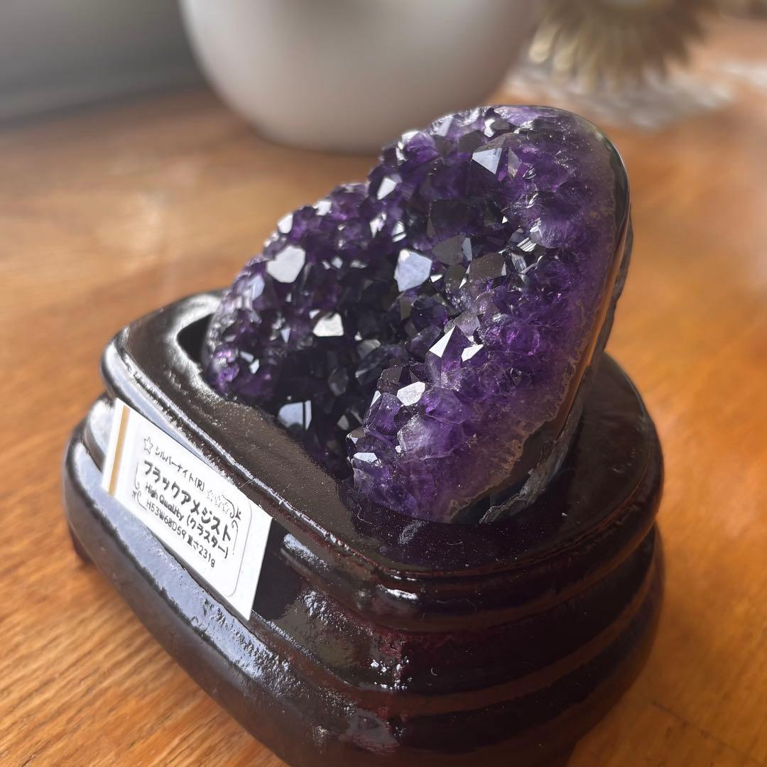 【高品質】アメジスト(クラスター)台座付　ウルグアイ産