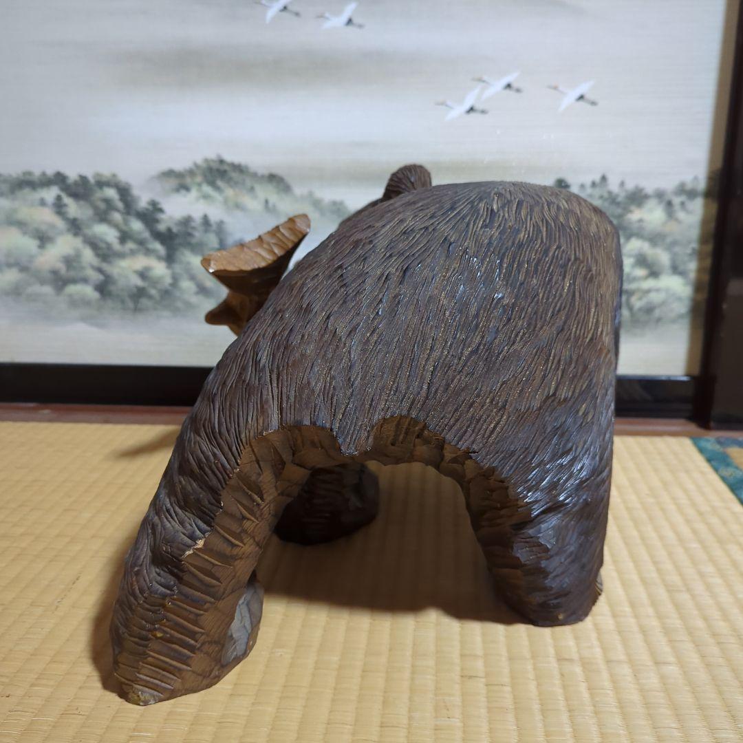 木製 北海道熊の置物 約49cm x 26cm x 28cm