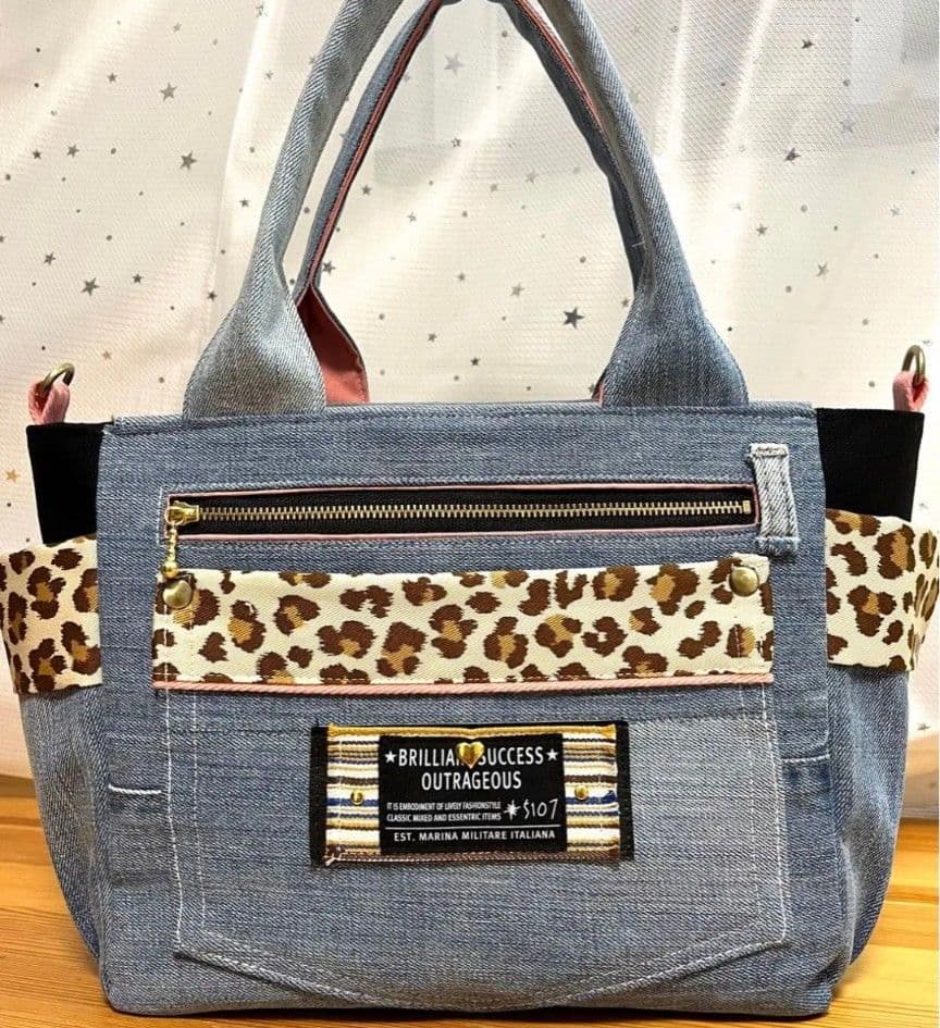 ししゃもデニムリメイクバッグ（Ｌ）（SS）No.835☆