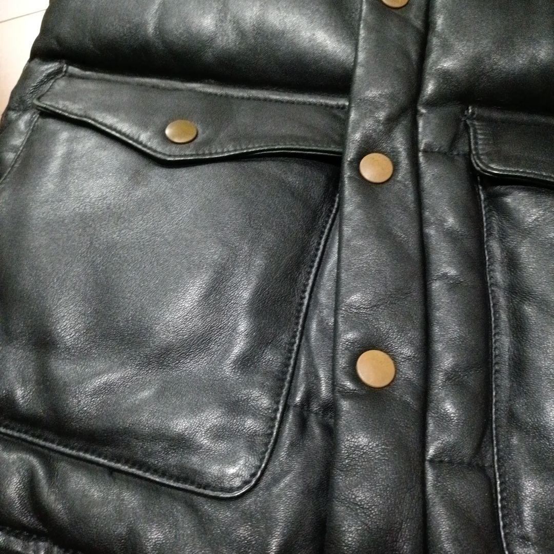 Nisus Hotel 黒 レザーダウンベスト