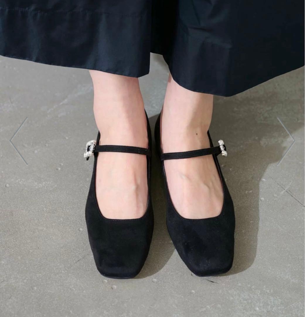 LE TALON スクエアビジューベルトメリージェーン