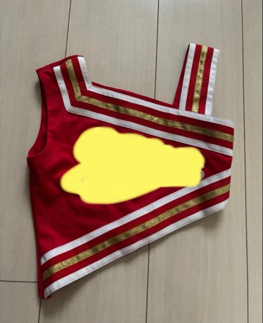 チアダンス ユニフォーム ポムシェ 上下セットリボン チアリーディング キッズ