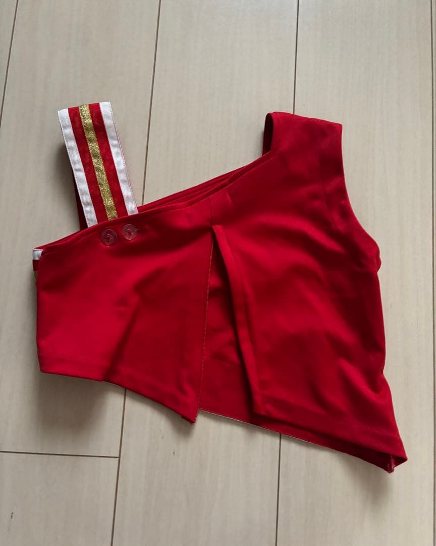 チアダンス ユニフォーム ポムシェ 上下セットリボン チアリーディング キッズ