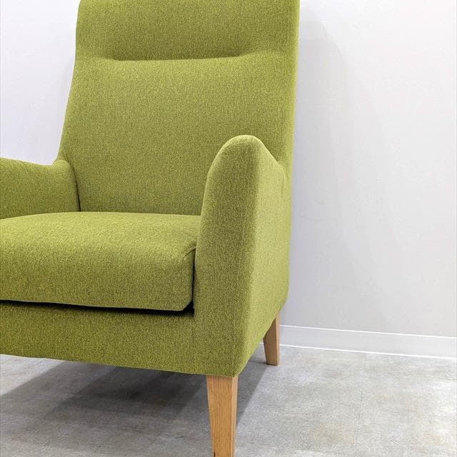 フランフラン廃番ライトグリーンハイバックソファ1シーター