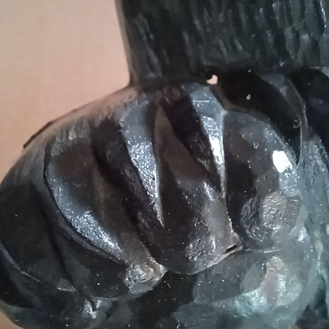 昭和レトロ　木彫り風くまの壁掛け鏡　ミラー　プラスチック　熊　クマ　穴有り