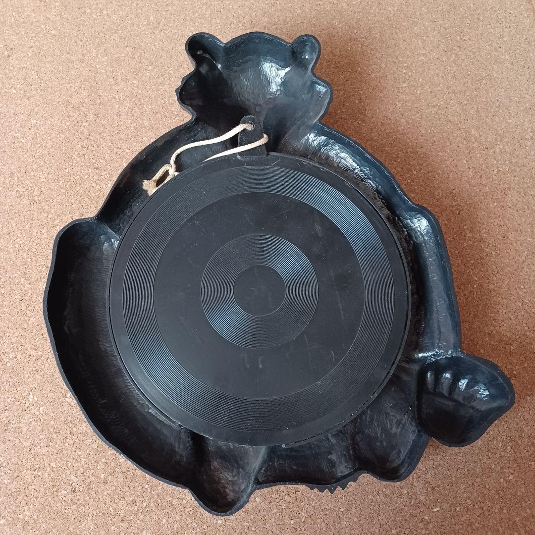 昭和レトロ　木彫り風くまの壁掛け鏡　ミラー　プラスチック　熊　クマ　穴有り