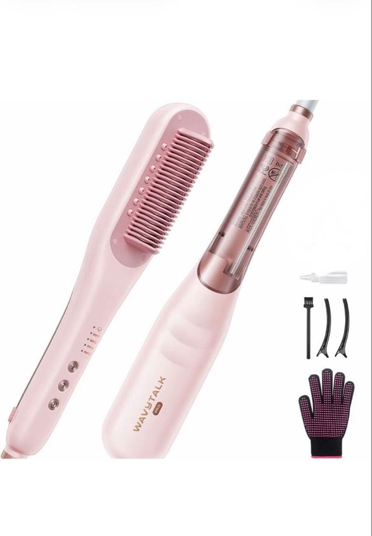 正規品　WAVY TALK スチームストレートブラシ ピンク