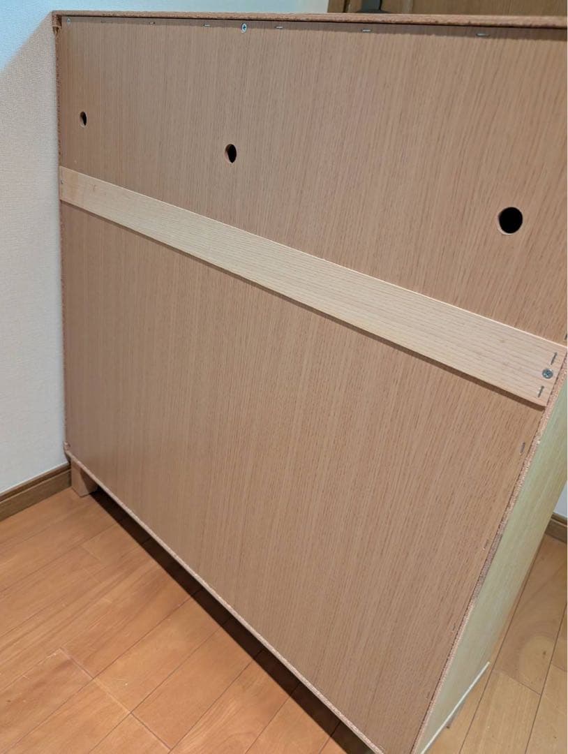 ■送料込■無印良品 木製薄型 本棚 棚 扉付き タモ材