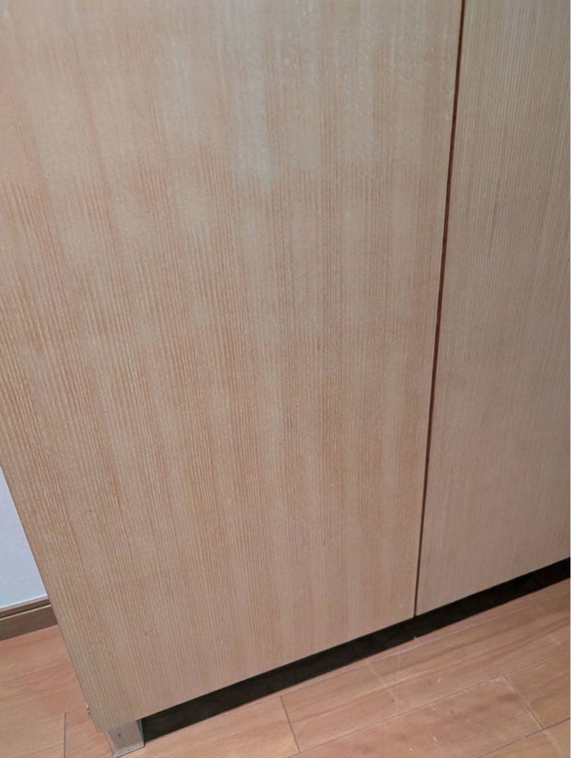 ■送料込■無印良品 木製薄型 本棚 棚 扉付き タモ材