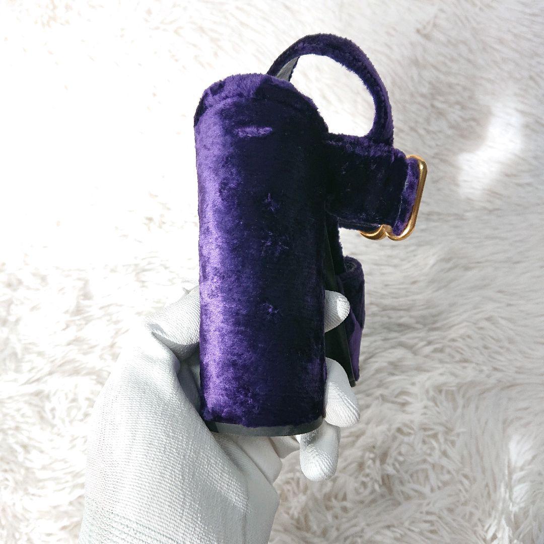 PRADA ベロア ベルベット プラットフォーム サンダル ゴールド金具 紫