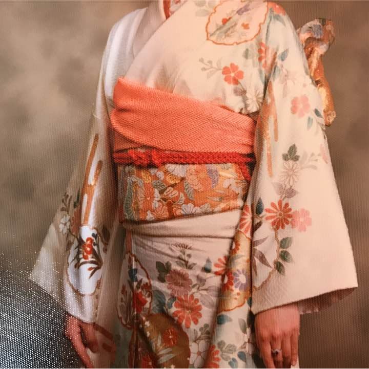 【礼装用 帯】 正絹 成人式 オレンジ&ゴールド